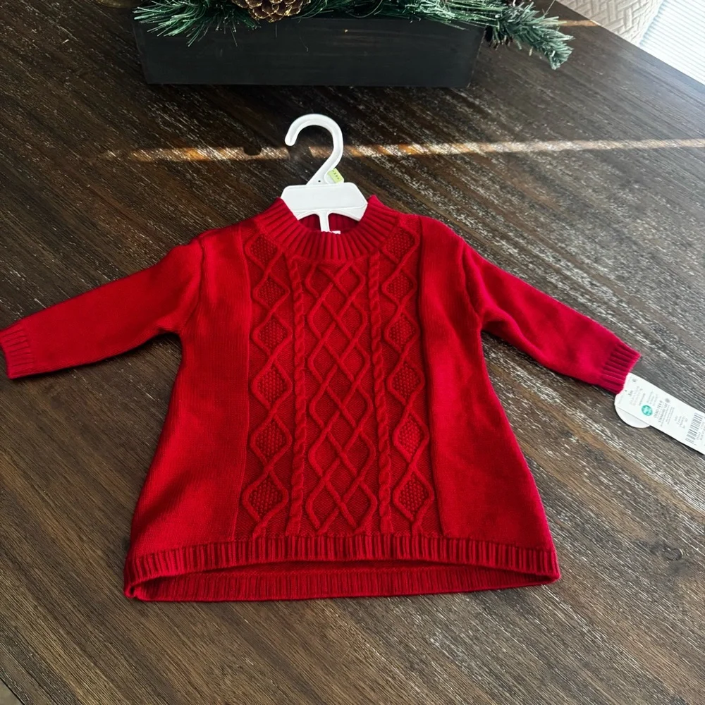 Carter's Red Sweater Dress With Matching Diaper Cover size 3M
